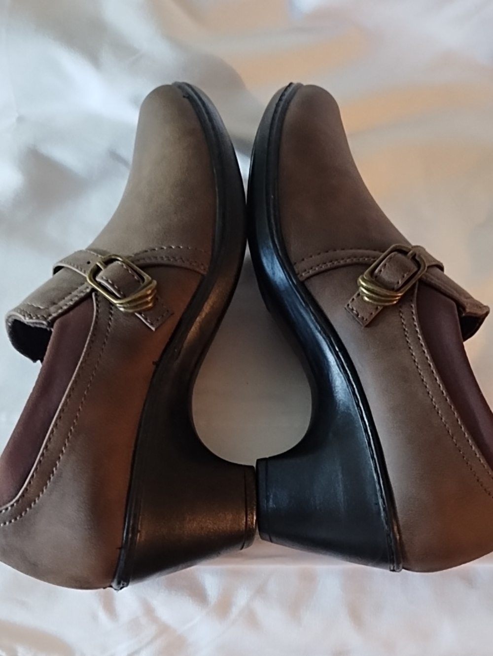 easy street Taupe Slip-On Clogs with Buckle Accent - Picture 6 of 9